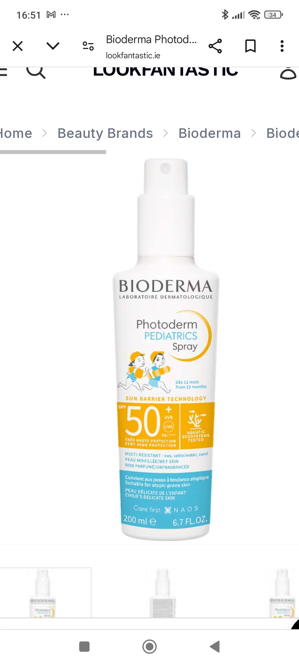 BIODERMA photoderm Pediatrics spray SPF 50