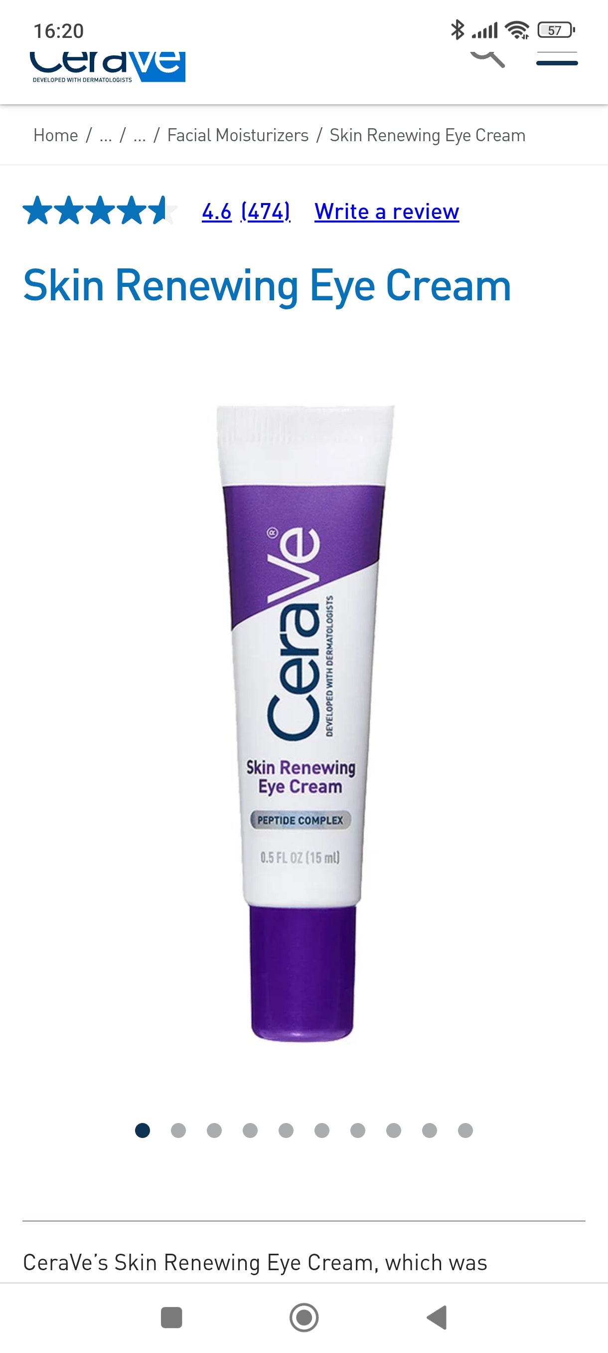 Cerave Skin Renewing Eye Cream