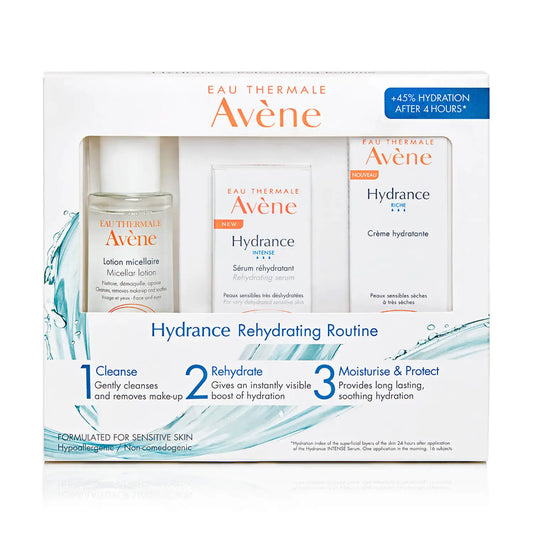 Avène – Hydrance Rehydrating Routine Kit - Micellar Lotion (100ml), Hydrance Intense Serum (30ml) & Hydrance Rich Hydrating Cream (40ml)