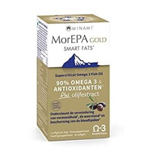 Minami – MorEPA Gold Smart Fats – 90% Omega-3 & Antioxidants Plus Olive Extracts (30 Softgels)