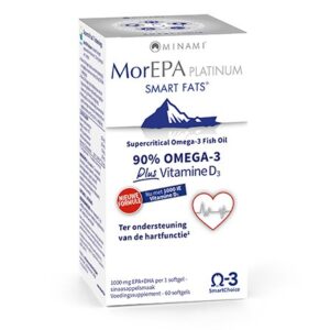 Minami – MorEPA Platinum Smart Fats – 90% Omega-3 Plus Vitamin D3 (60 Softgels)